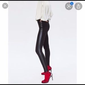 Zara Side Leather Stripe Leggings